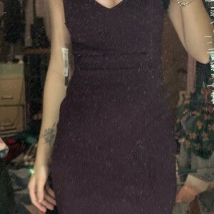 Maroon purple mini dress lace backing